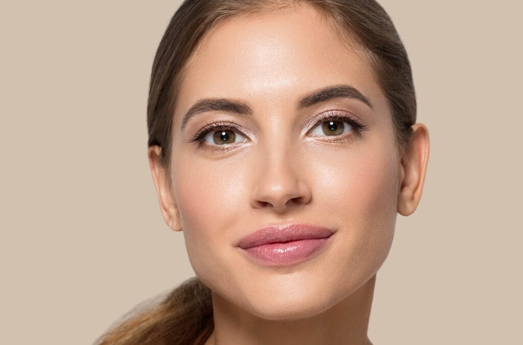 beautiful woman face close up